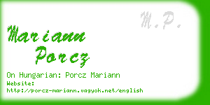 mariann porcz business card